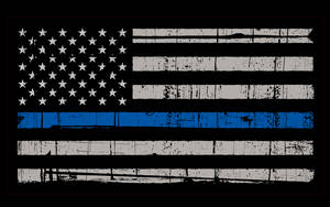 Us Flag Version Thin Blue Line Wallpaper