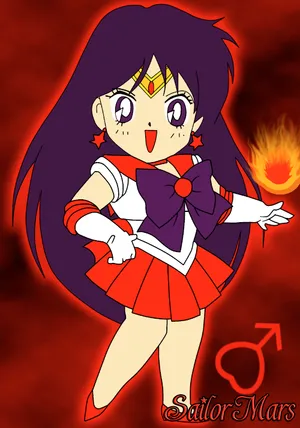 Usagi Tsukino In Her Iconic Suit As Sailor Mars Wallpaper