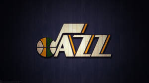 Utah Jazz Logo On Wood Floor Wallpaper