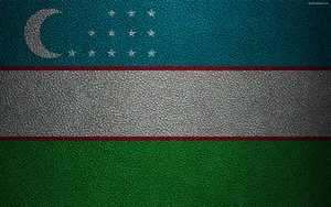 Uzbekistan Flag In Leather Texture Wallpaper