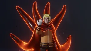 Uzumaki Naruto In Baryon Mode Fighting Stance Wallpaper
