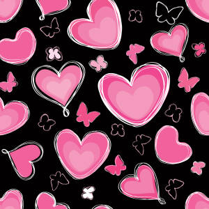 Valentine's Black Pink Hearts Wallpaper