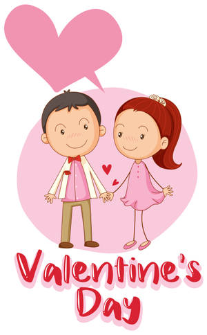 Valentine's Cartoon Couple Wallpaper