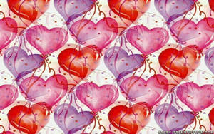 Valentine's Heart Balloons Art Wallpaper
