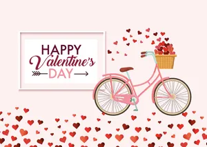 Valentine's Heart Bicycle Wallpaper