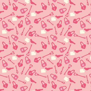 Valentine's Lock And Key Pattern Wallpaper