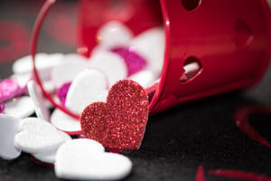 Valentines Bucket Of Hearts Wallpaper