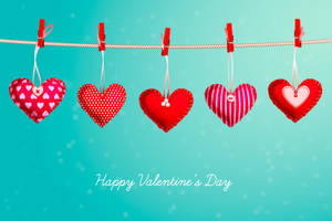 Valentines Day Hanging Hearts Wallpaper