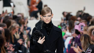 Valentino Model In Black Outfit Wallpaper