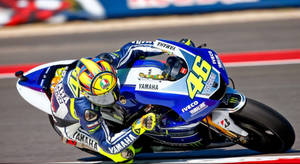 Valentino Rossi Blue Yamaha Motorcycle Wallpaper
