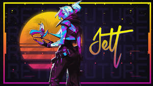 Valorant Computer Jett Tropical Theme Wallpaper