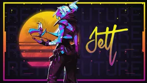 Valorant Computer Jett Tropical Theme Wallpaper