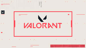 Valorant Desktop Logo In Rectangle Wallpaper