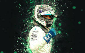 Valtteri Bottas Green Splatter Wallpaper