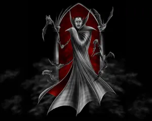 Vampire Dracula Bats Art Wallpaper