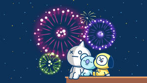 Van Bt21 Fireworks Wallpaper