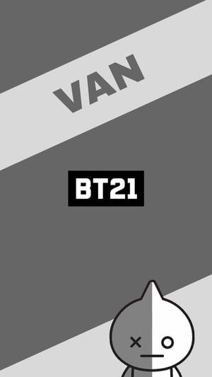 Van Bt21 Stripe Design Wallpaper