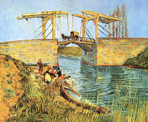 Van Gogh Langlois Bridge Arles Women Wallpaper