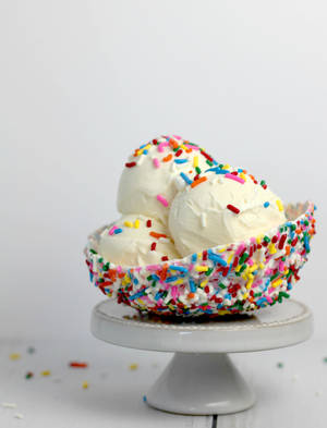 Vanilla Ice Cream With Sprinkles Wallpaper