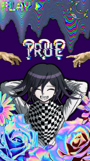 Vaporwave Cute Girl Of Danganronpa Wallpaper