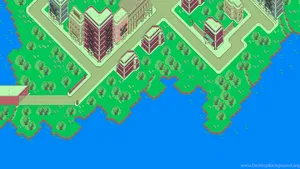 Vaporwave Earthbound City Landscape Wallpaper