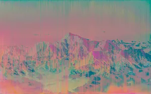 Vaporwave Glitchy Mountain Wallpaper