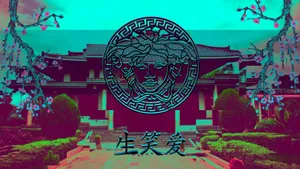 Vaporwave Japan Versace Wallpaper