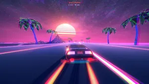 Vaporwave Retro Car Outdrive Wallpaper
