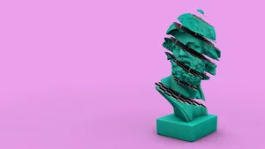 Vaporwave Statue Sliced Head Wallpaper