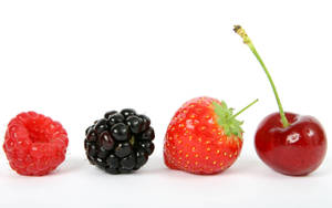 Various Berries In White Wallpaper