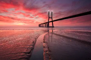 Vasco Da Gama Bridge Chromebook Wallpaper