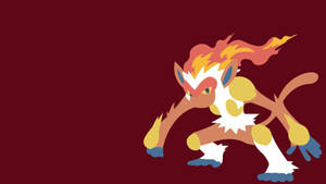 Vector Art Infernape On Maroon Wallpaper