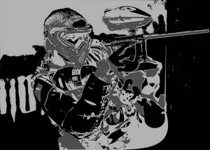 Vector Art Man Shooting Paintball Wallpaper