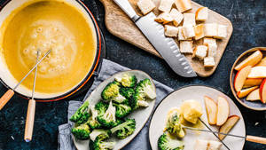 Vegetable And Fruit Fondue Wallpaper