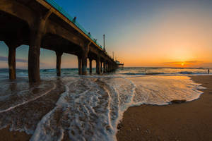 Venice Beach Pier Sunset Wallpaper