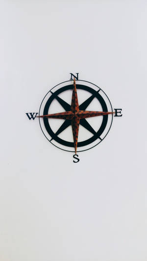 Vertical Red Compass Rose Wallpaper