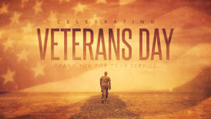 Veterans Day With Soldier And Flag Wallpaper