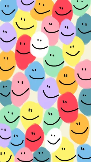 Vibrant Aesthetic Smiley Face Art Wallpaper