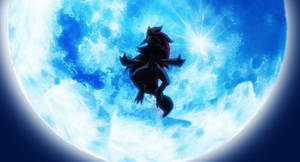 Vibrant And Enchanting Night Scene With Zoroark And The Blue Moon Wallpaper