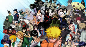 Vibrant Anime Collage Showcasing Iconic Characters Wallpaper