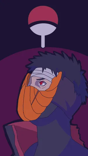Vibrant Art Obito Phone Wallpaper