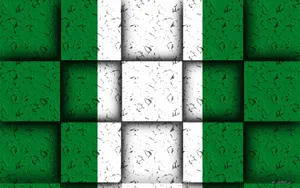 Vibrant Colors Of Nigerian Flag On Square Blocks Wallpaper
