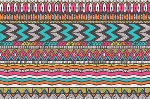 Vibrant Colors Of Tradition - Colorful Tribal Pattern Poster Wallpaper