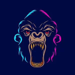 Vibrant Cool Gorilla Wallpaper