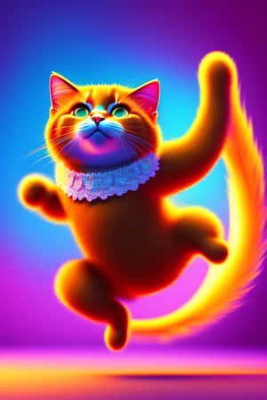 Vibrant_ Dancing_ Cat_ Illustration.jpg Wallpaper