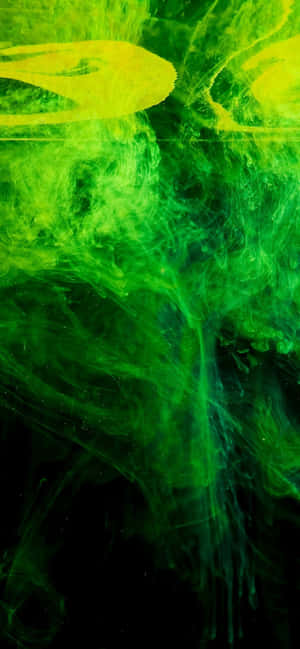 Vibrant Emerald Green And Yellow Smoke Wallpaper