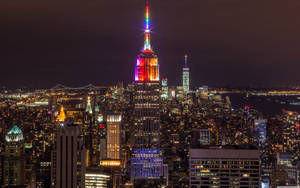 Vibrant Empire State Building New York Night Wallpaper