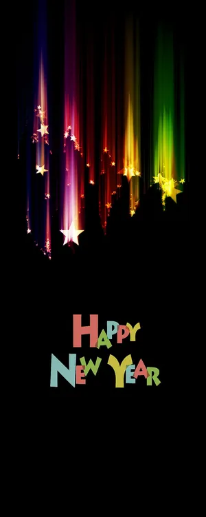 Vibrant Falling Stars New Year Phone Wallpaper
