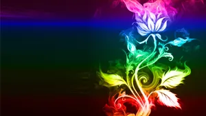 Vibrant Floral Smoke Art Wallpaper