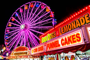 Vibrant Food Booths At The Annual Fair Wallpaper